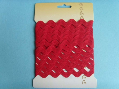 red polyester ricrac ribbon