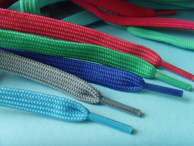 colorful flat polyester sholaces with plastic tips