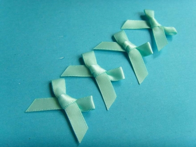 blue green simple polyester satin ribbon bows