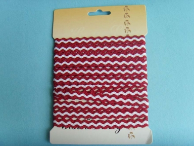 white red stripe polyester ricrac ribbon