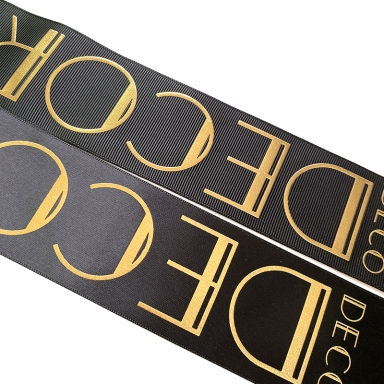 gold foil printed  ribbon