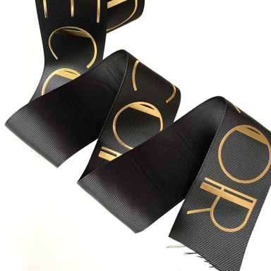 gold foil printed  ribbon