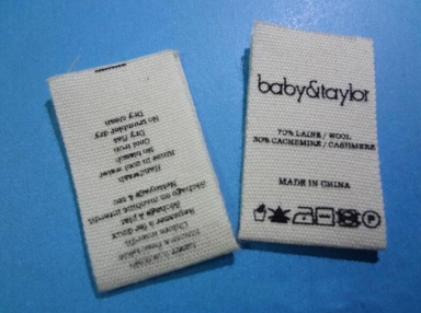 custom center fold printed label for garment