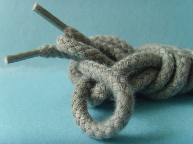 gray color waxed round cotton shoelaces